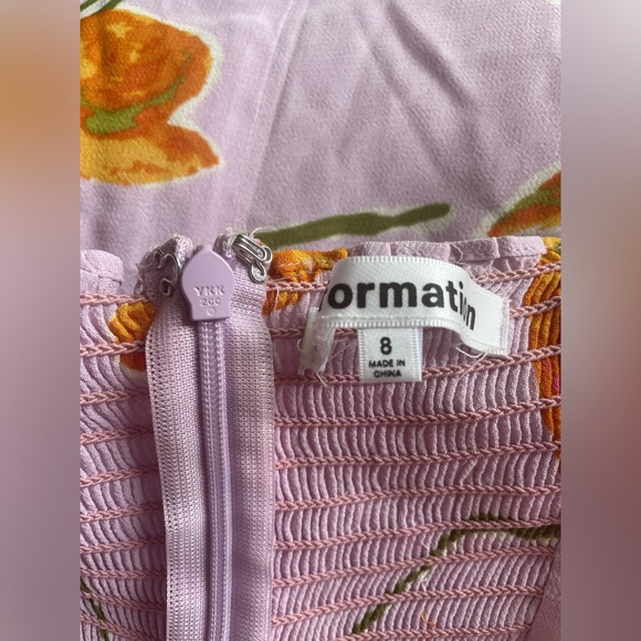 Reformation Juliette Dress Luciana Purple Orange Floral Size 8 - Picture 13 of 16